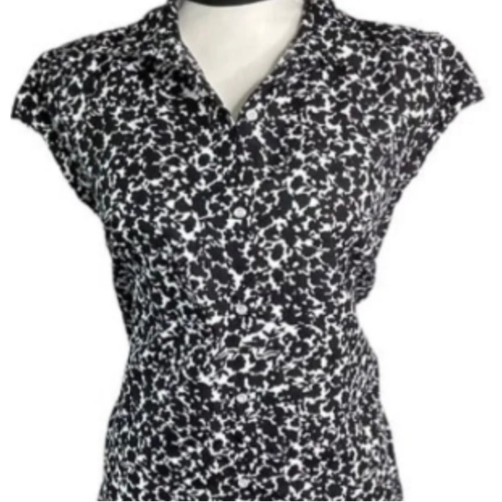 Black and White Floral Shirtdress by Tommy Hilfiger